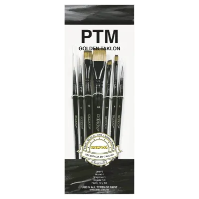 Set Pincel Pinto PTM Taklon Dorado