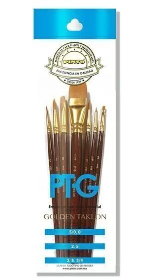 Set Pinceles Pinto PTG Taklon Dorado