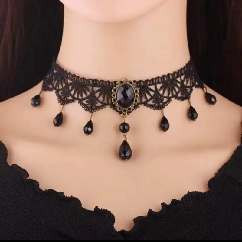 Gargantilla Gótica De Encaje Para Vampiresa
