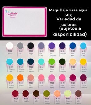 Maquillaje base agua Tarro de 50g.